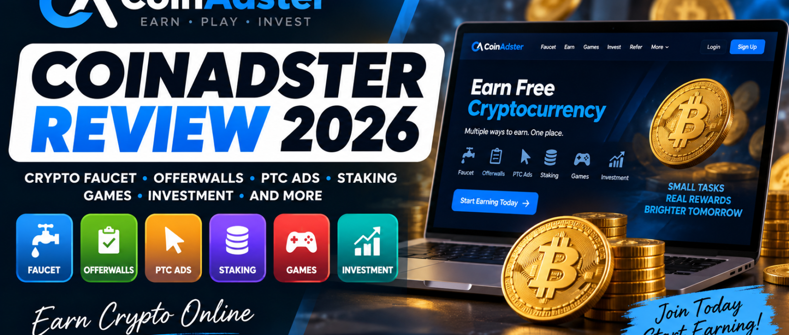 CoinAdster Review 2026: Is This Bitcoin Faucet Legit? CoinAdster Review 2026 - Crypto Faucet, PTC Ads and Staking