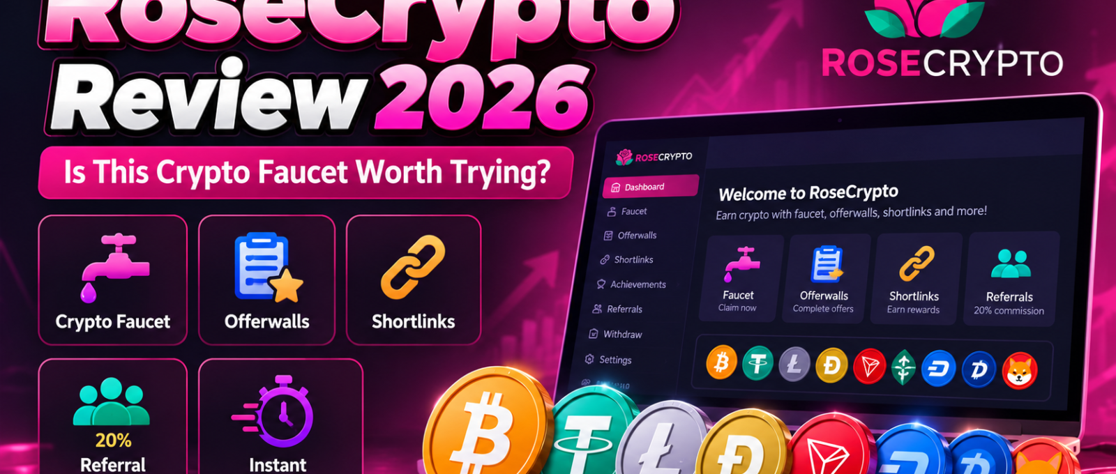 RoseCrypto Review 2026 - Crypto Faucet and Rewards Platform