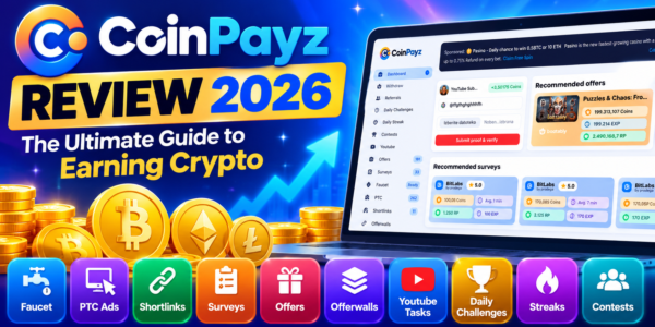 CoinPayz Review 2026 – Crypto Faucet, Surveys, PTC Ads and Earning Methods